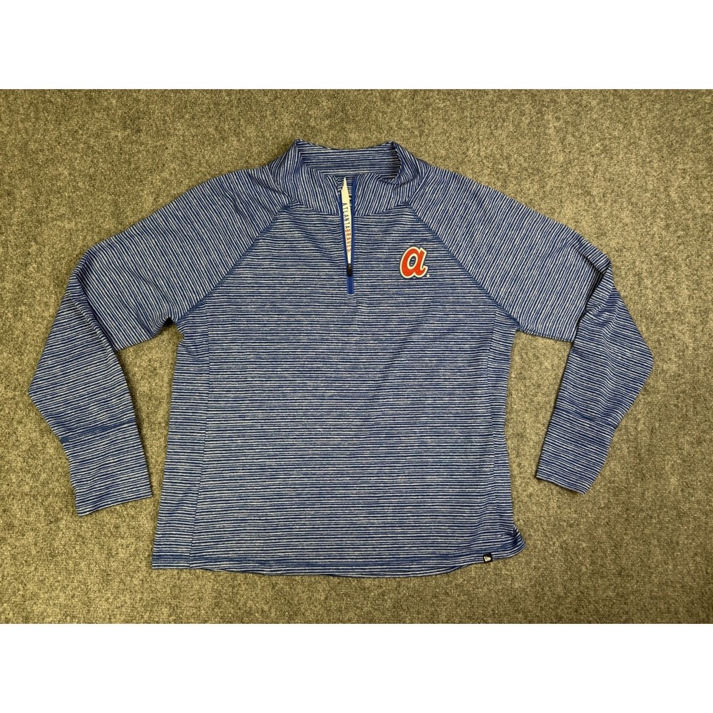 Men's Atlanta Braves New Era Cooperstown Throwback  1/4 Zip Pullover Size XL